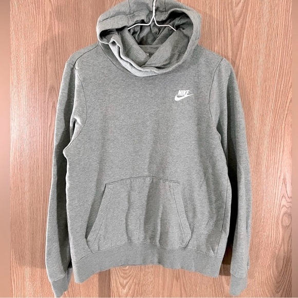 Nike Cowl Neck Pullover Green Logo Hoodie Oversized Sweatshirt - Picture 2 of 7